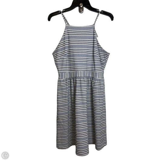 Dress Casual Midi By Banana Republic In Blue & White, Size: 10p