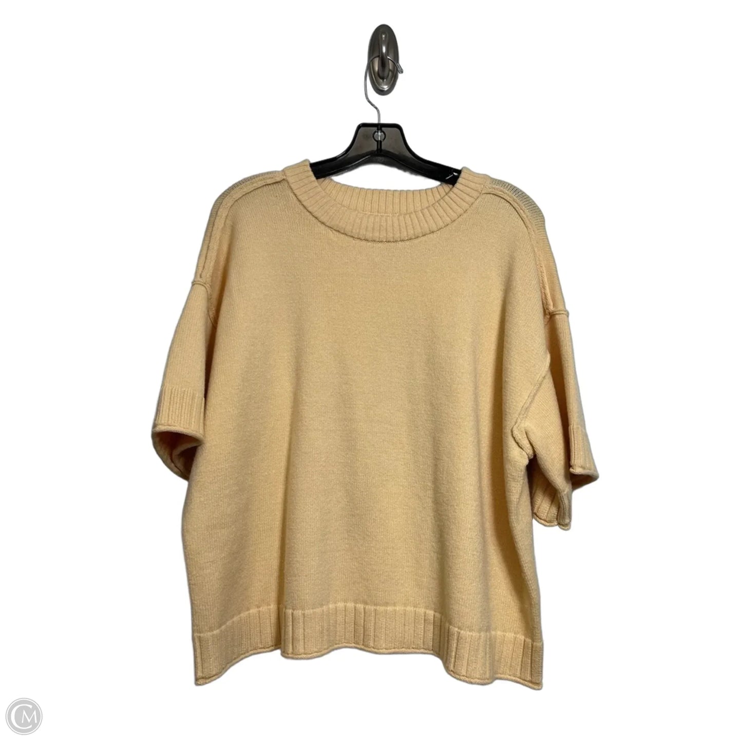 Sweater Short Sleeve By Marled In Yellow, Size: L