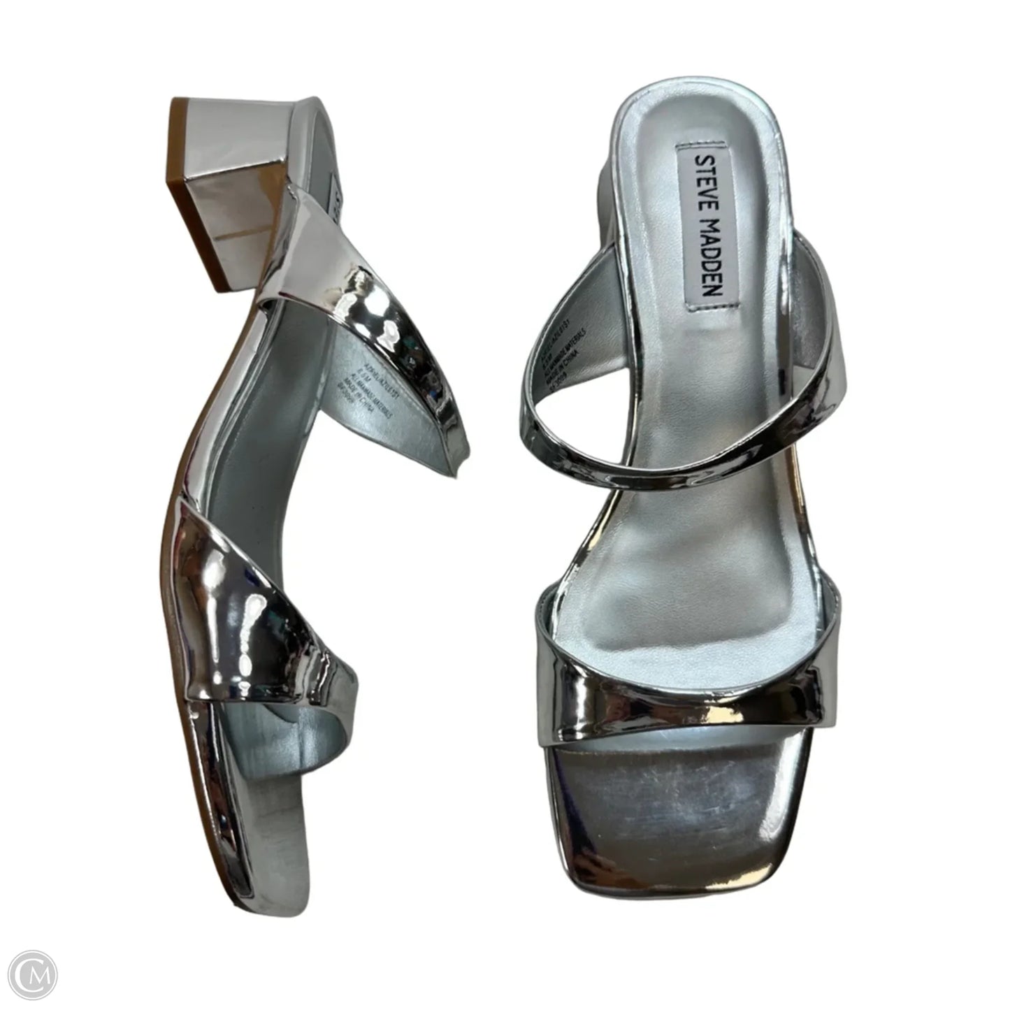 Sandals Flats By Steve Madden In Silver, Size: 8.5