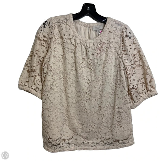 Top Short Sleeve By Loft In Ivory, Size: S