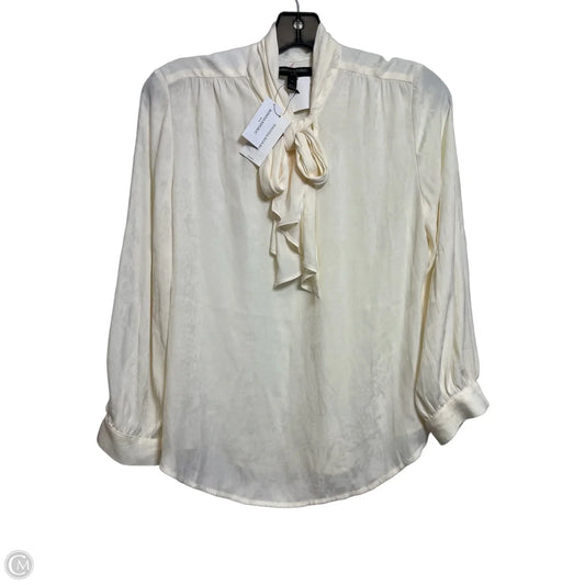 Top Long Sleeve By Banana Republic In Ivory, Size: S