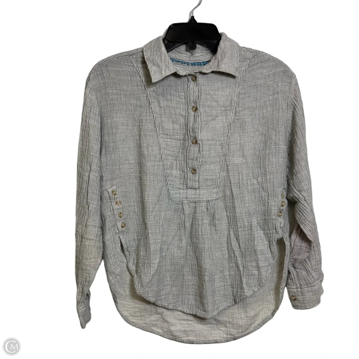 Top Long Sleeve Basic By Anthropologie In Striped Pattern, Size: Xsp