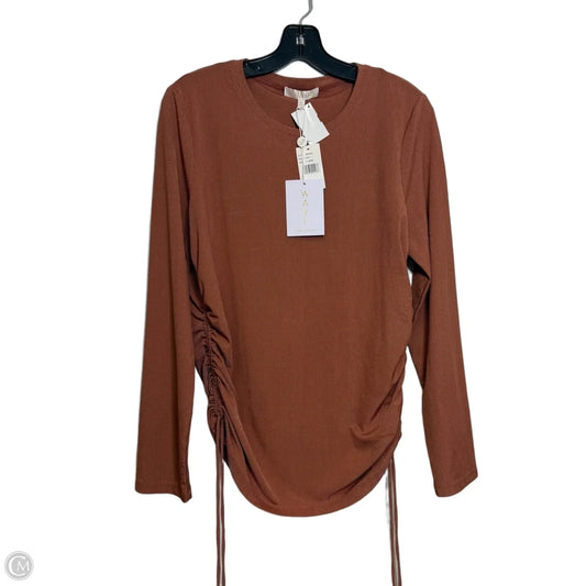 Top Long Sleeve By Wayf In Brown, Size: Xl