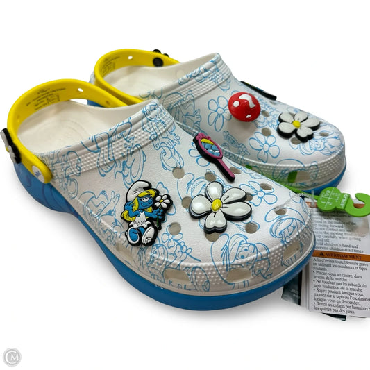 Shoes Flats By Crocs In Blue, Size: 11