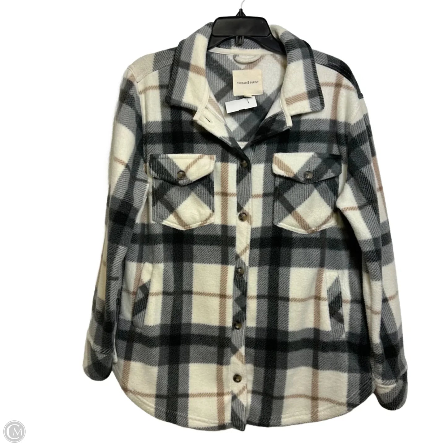 Jacket Shirt By Thread And Supply In Plaid Pattern, Size: M