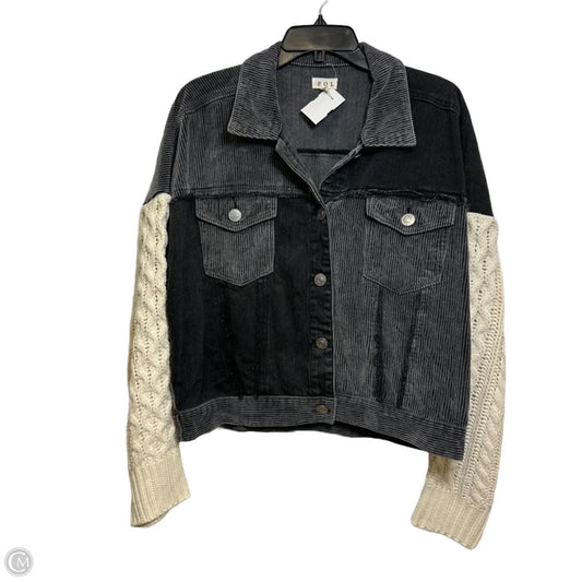 Jacket Shirt By Pol In Grey, Size: M