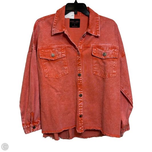 Jacket Denim By Black Label In Orange, Size: L