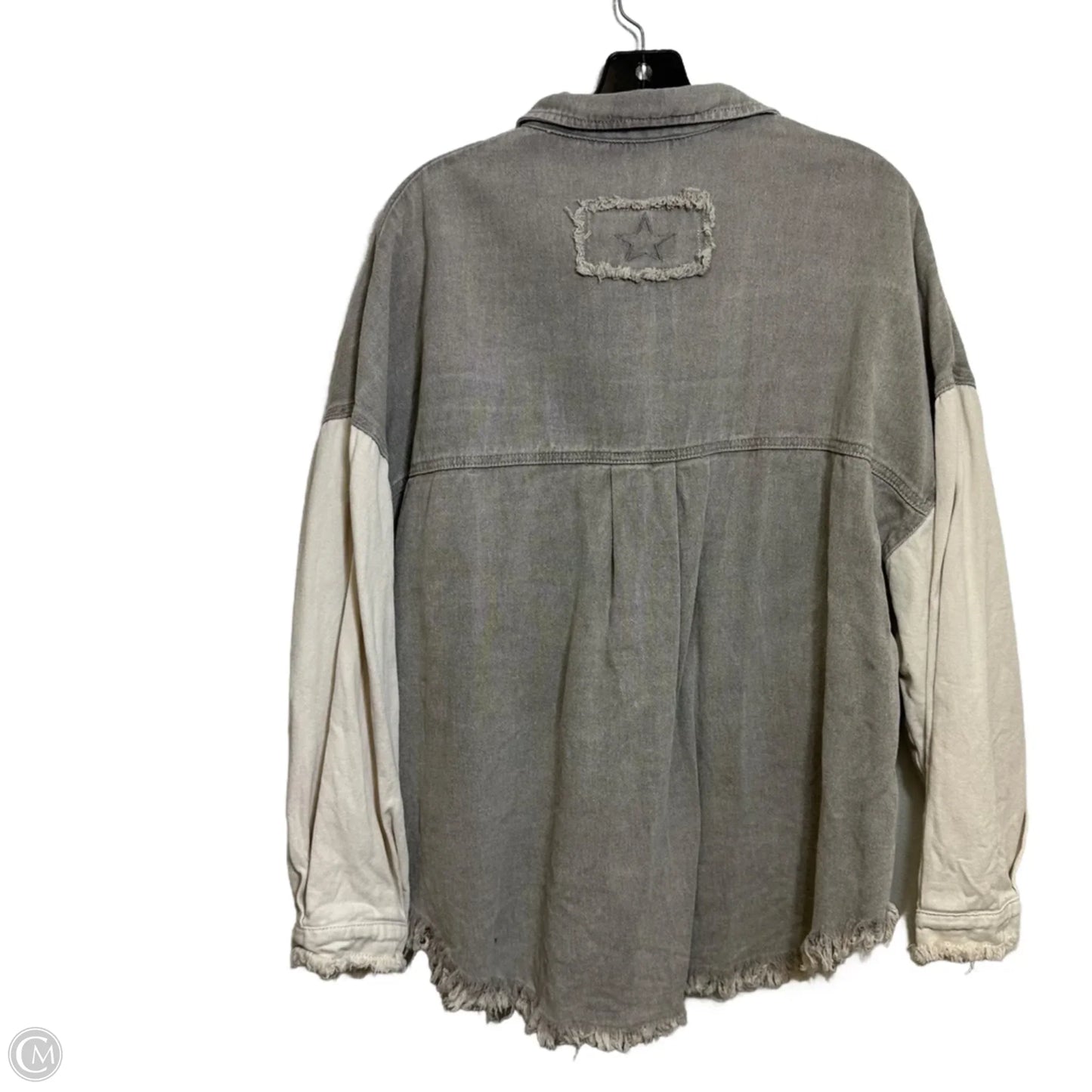 Jacket Shirt By Pol In Grey, Size: M