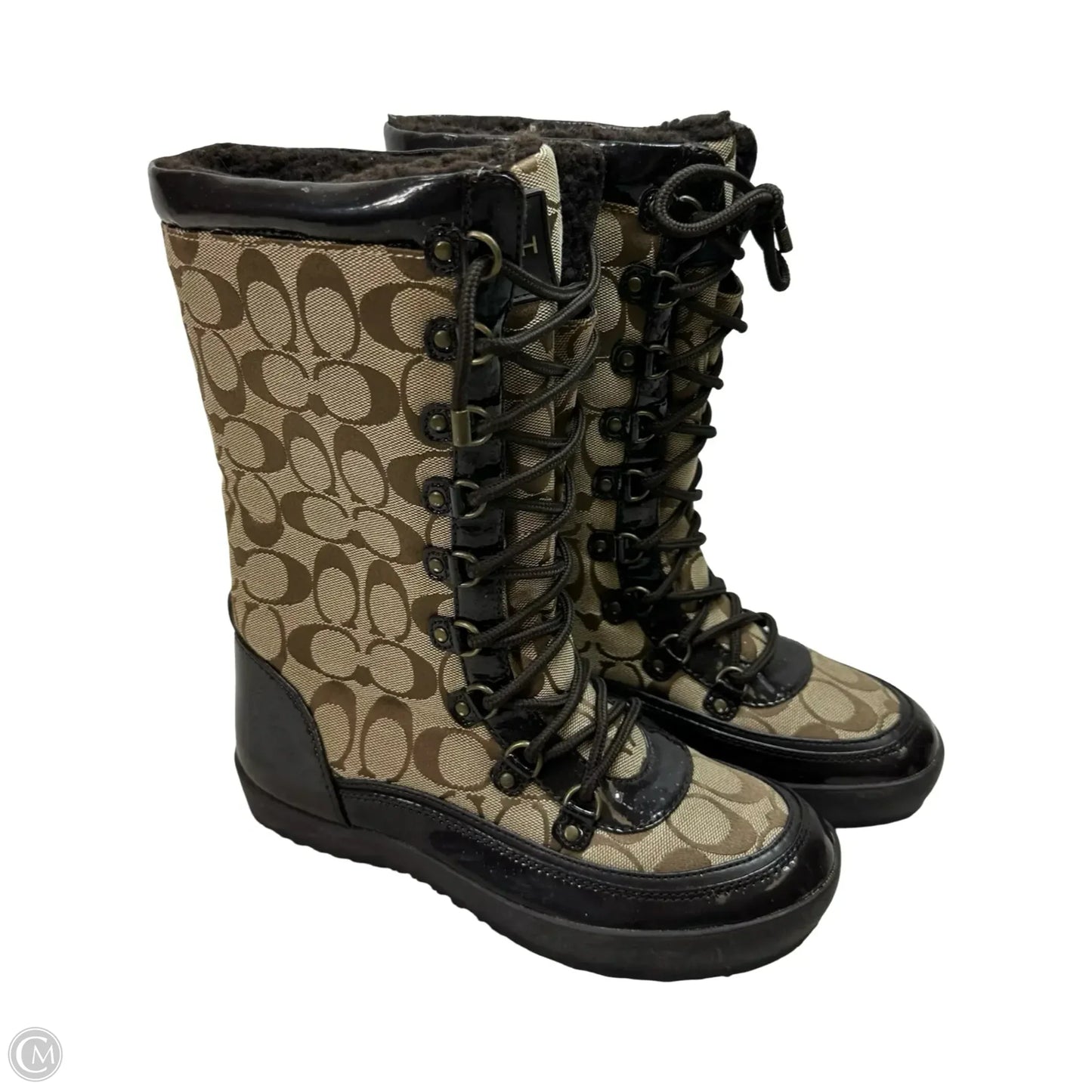 Boots Designer By Coach In Brown, Size: 7