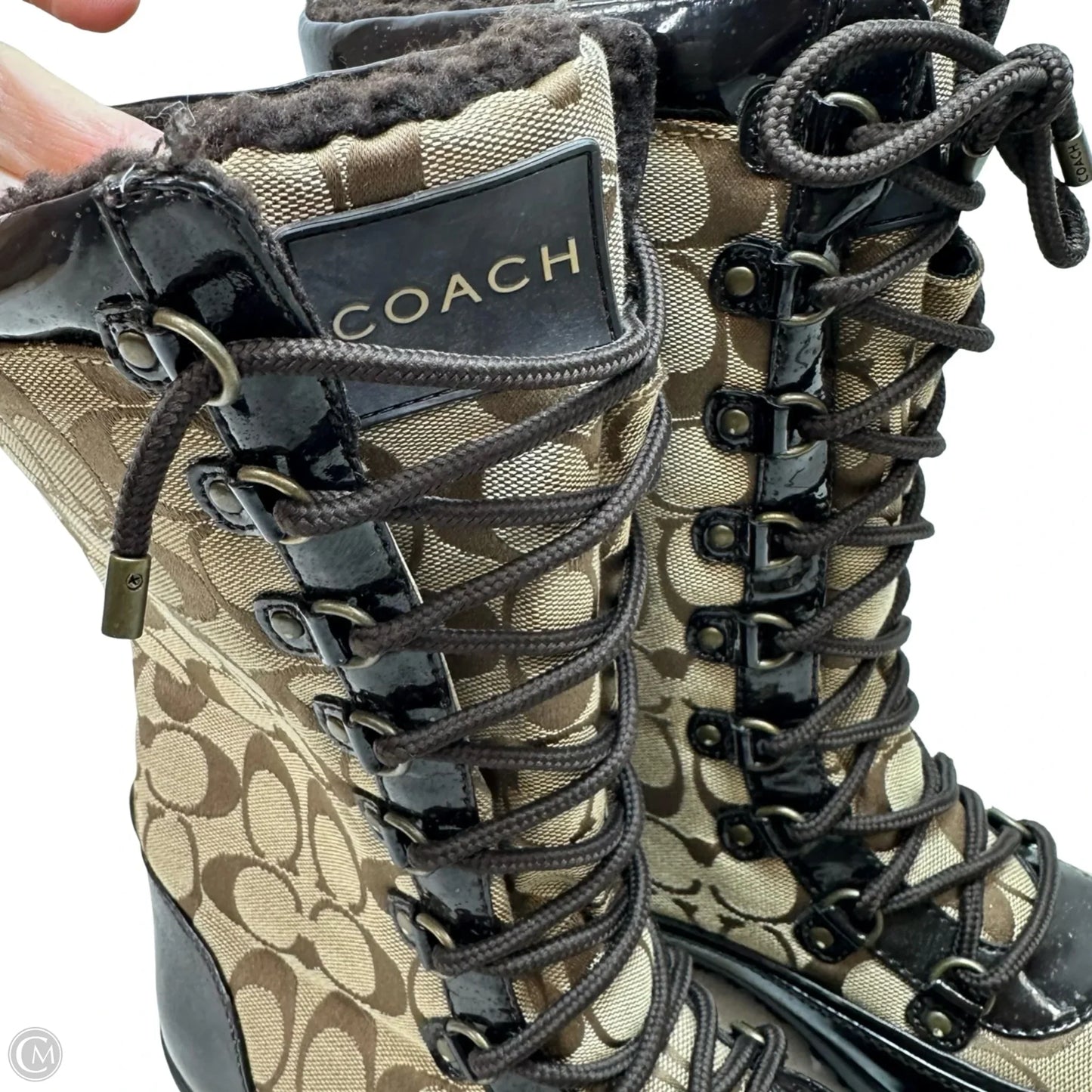 Boots Designer By Coach In Brown, Size: 7