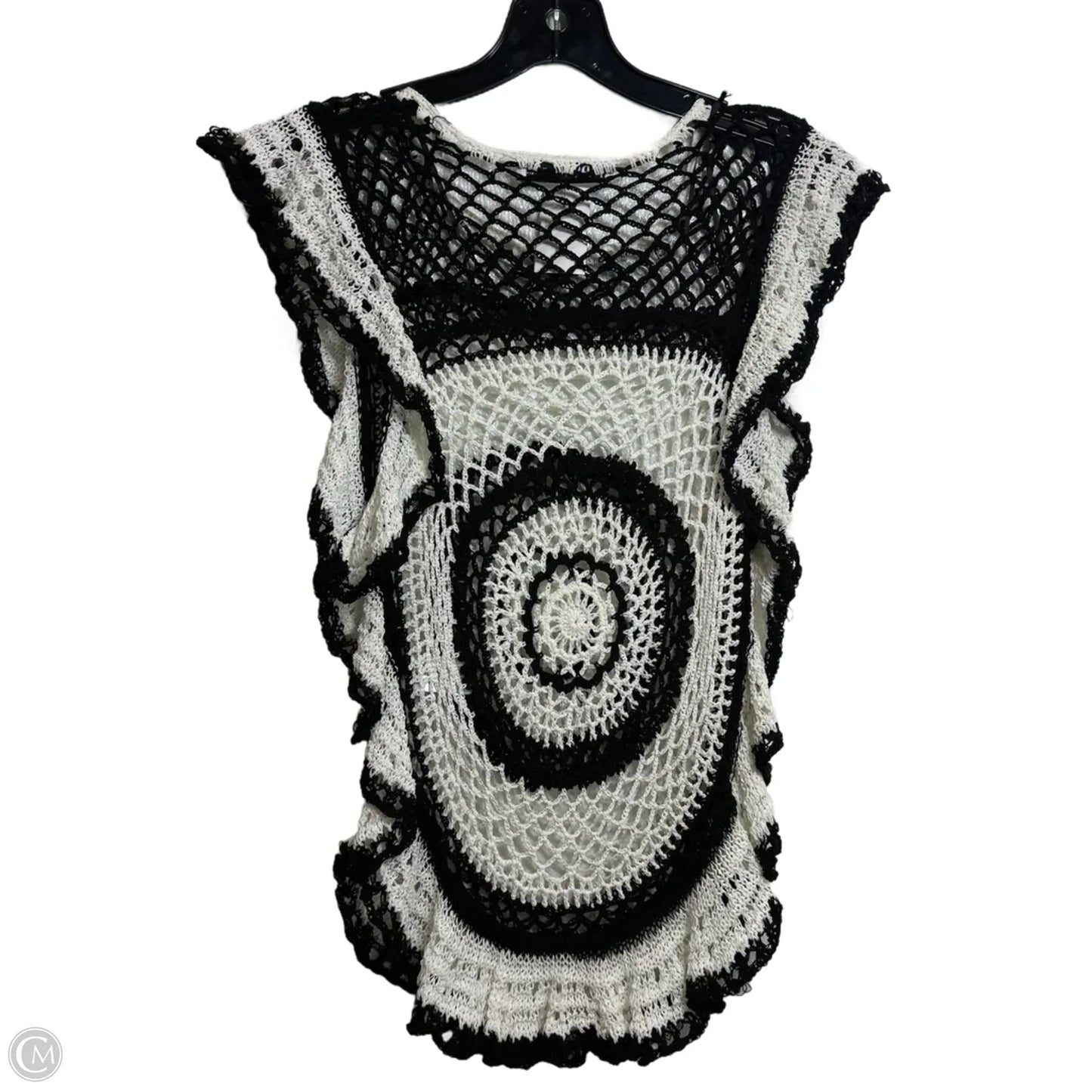 Top Sleeveless By Zara In Black & White, Size: M