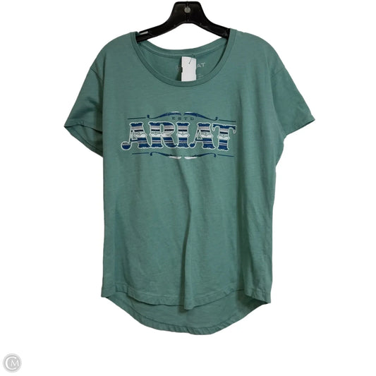 Top Short Sleeve By Ariat In Green, Size: M