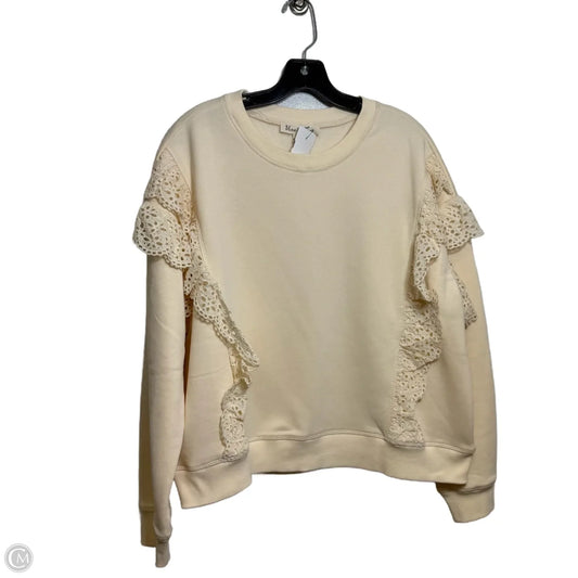 Sweatshirt Crewneck By Vine & Love In Cream, Size: M