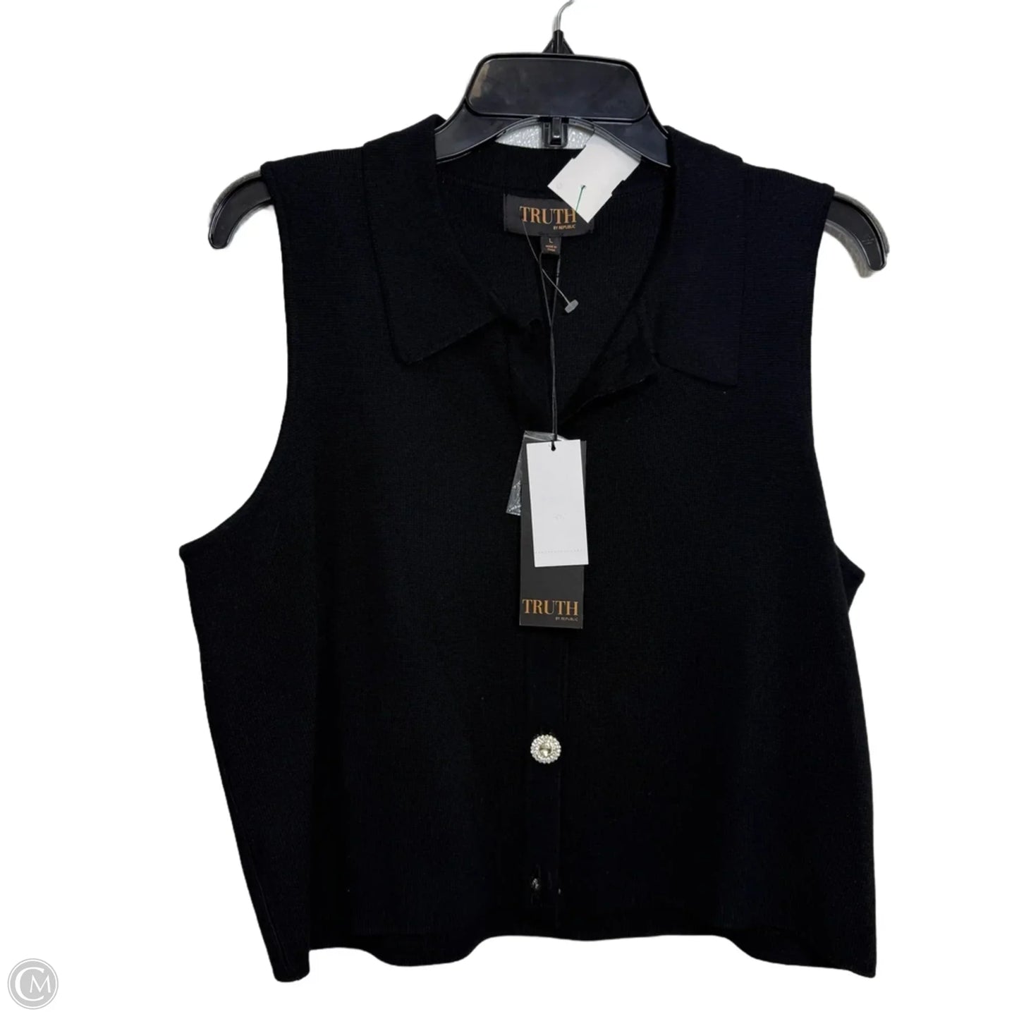 Top Sleeveless By Truth In Black, Size: L