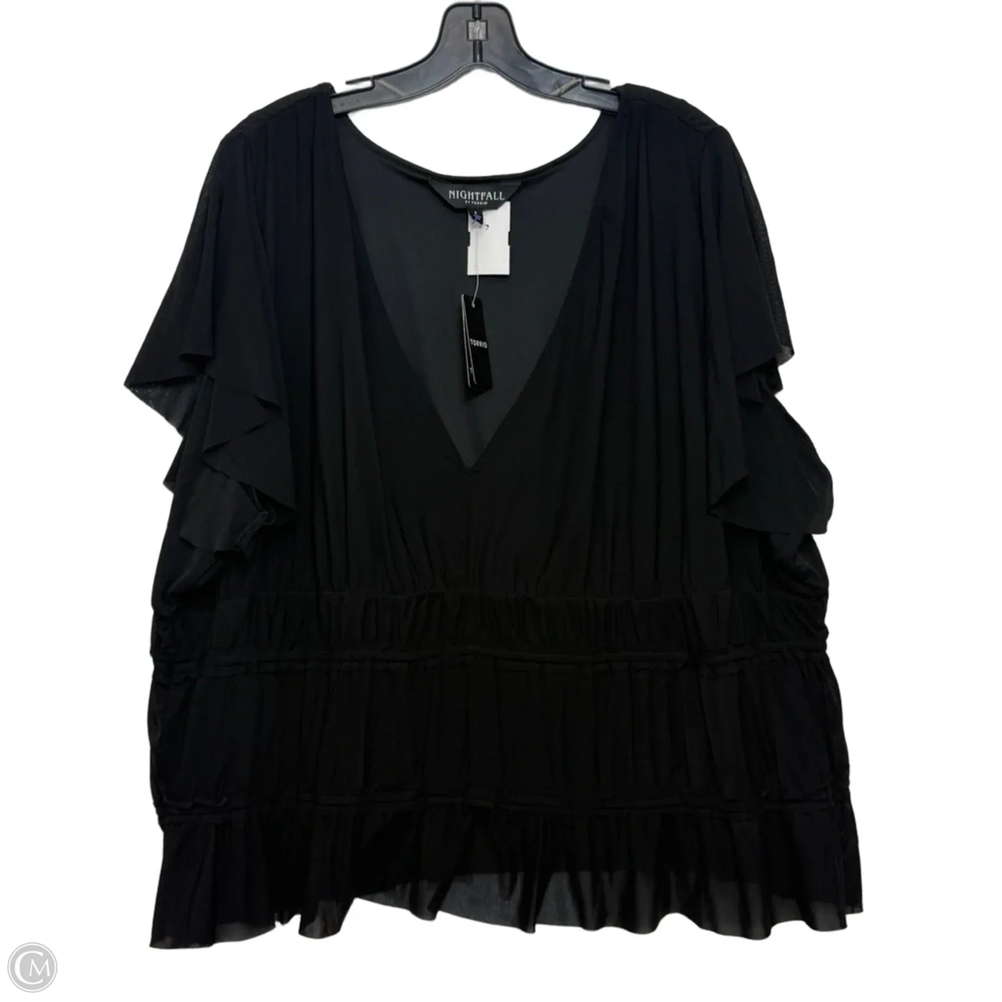 Top Short Sleeve By Torrid In Black, Size: 4x