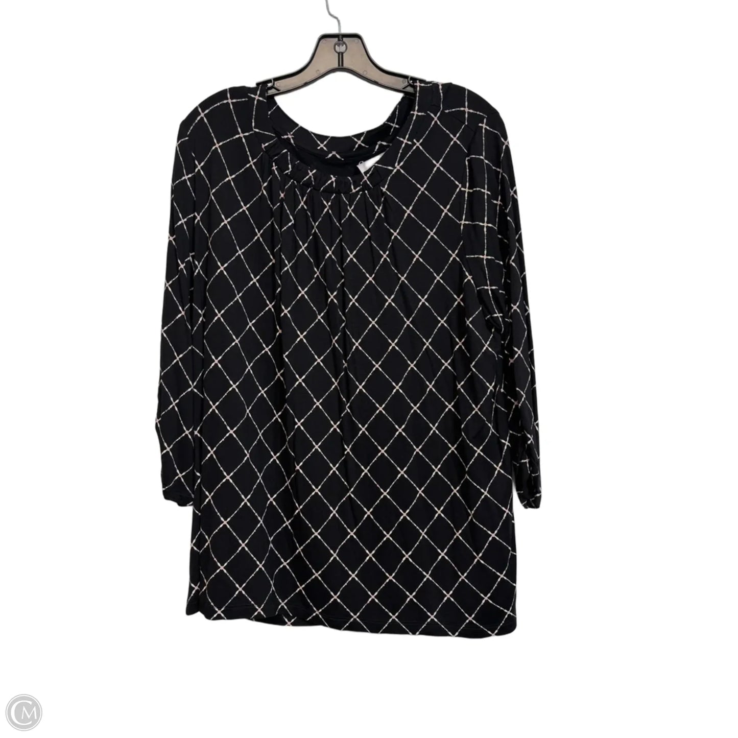 Top 3/4 Sleeve By Croft And Barrow In Black, Size: Xl