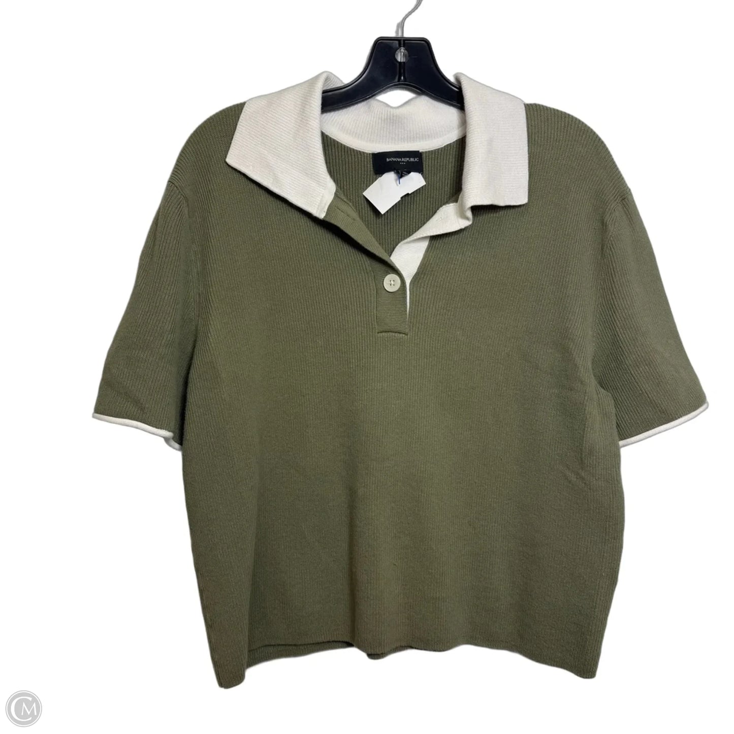 Sweater Short Sleeve By Banana Republic In Green, Size: L