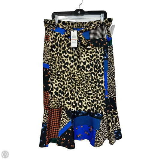 Skirt Midi By Calvin Klein In Animal Print, Size: 12