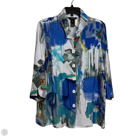 Top 3/4 Sleeve By Ali Miles In Multi-colored, Size: L