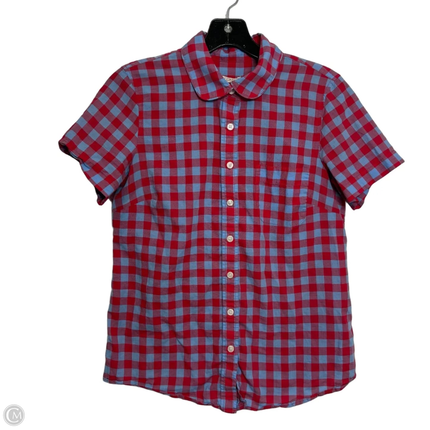 Top Short Sleeve By J. Crew In Checkered Pattern, Size: S