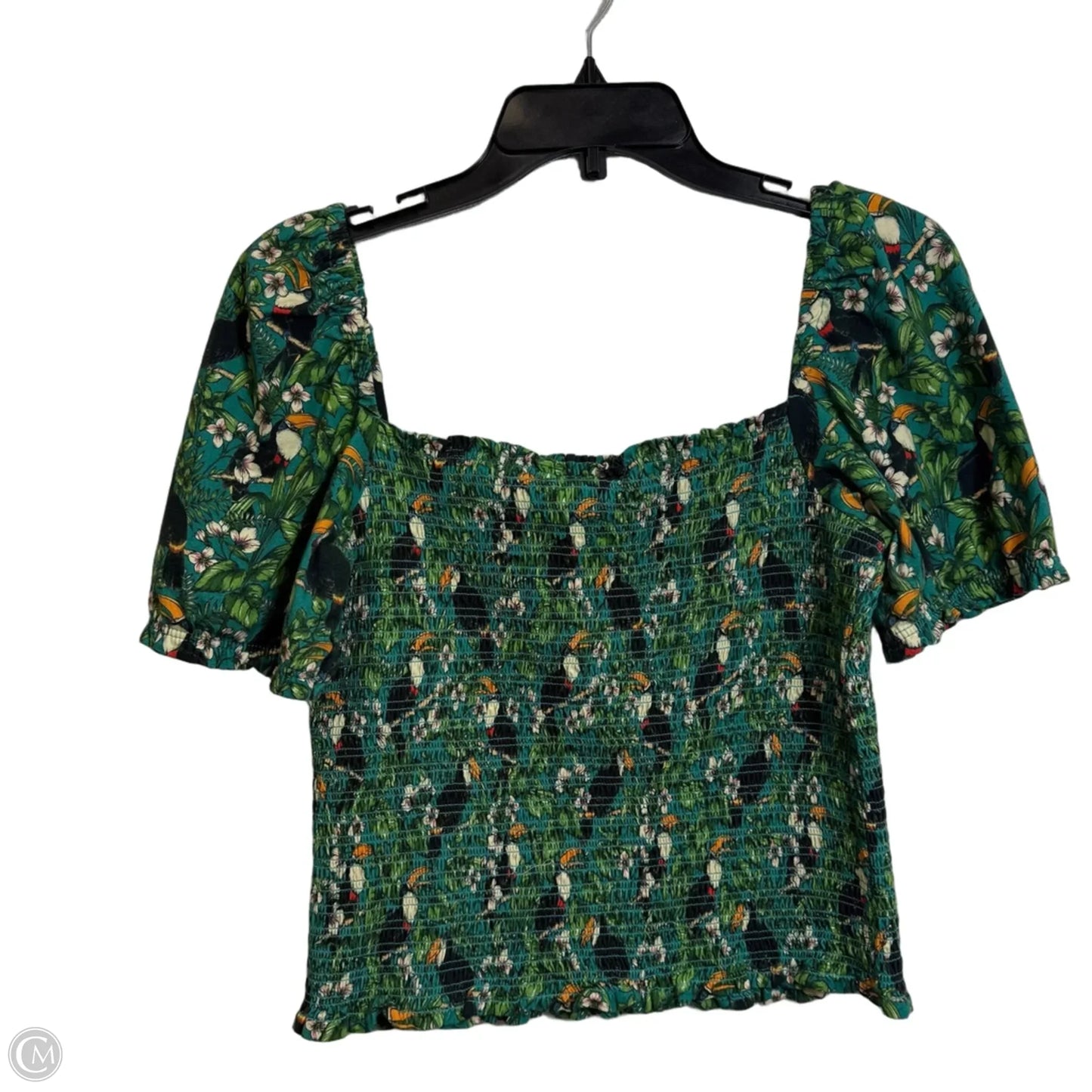 Top Short Sleeve By Dolan Left Coast In Tropical Print, Size: M