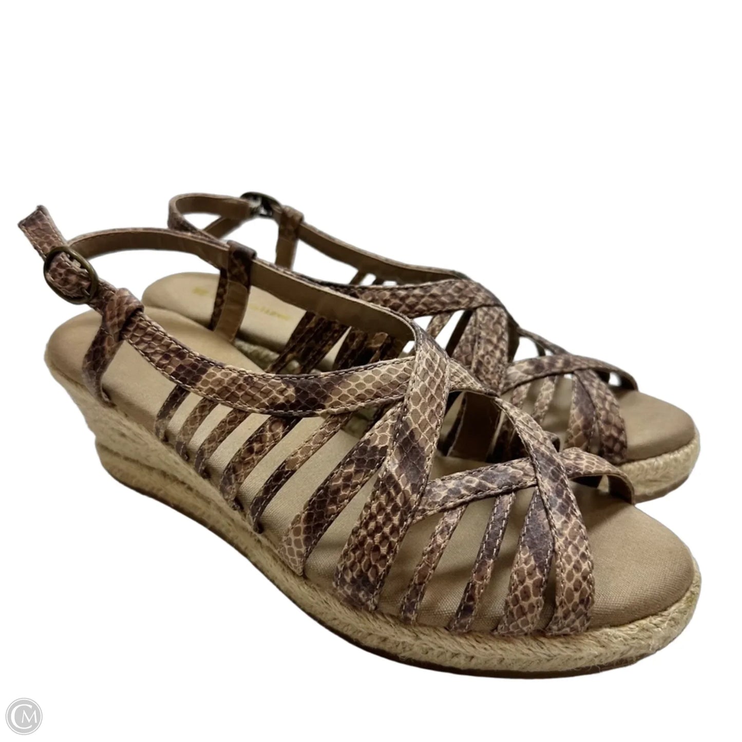 Sandals Heels Wedge By Naturalizer In Animal Print, Size: 8.5