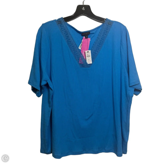 Top Short Sleeve By Talbots In Blue, Size: 2x