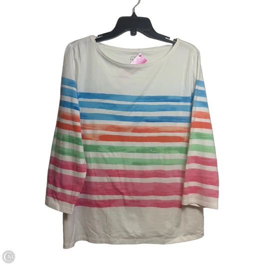 Top 3/4 Sleeve By Talbots In Striped Pattern, Size: Xl