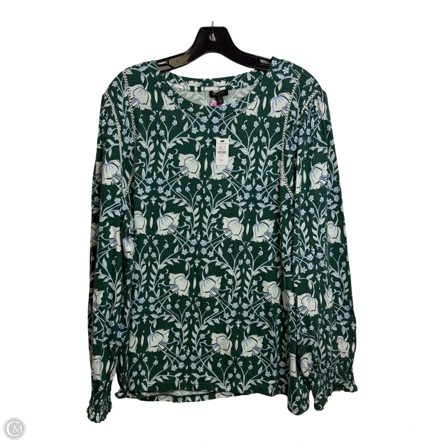Top Long Sleeve By Talbots In Green, Size: 2x