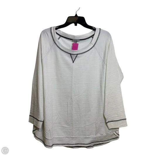 Top Long Sleeve By Talbots In White, Size: 1x