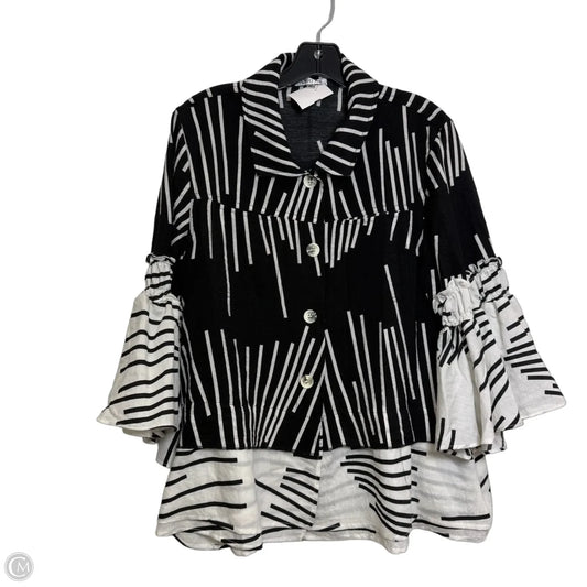 Top 3/4 Sleeve By Adore In Black & White, Size: M