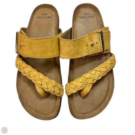 Sandals Flats By Earth In Yellow, Size: 9