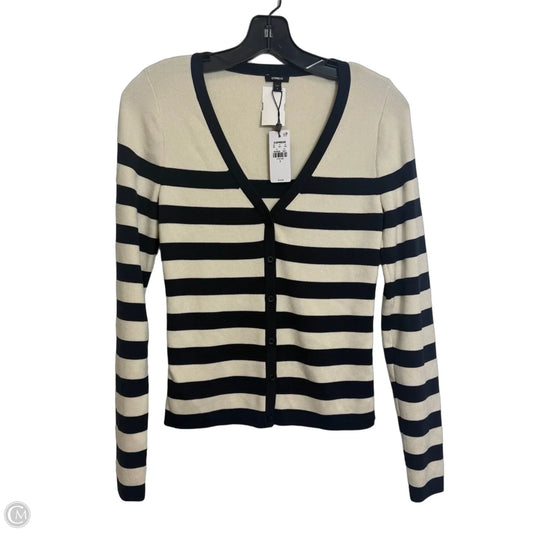 Cardigan By Express In Blue & Cream, Size: S