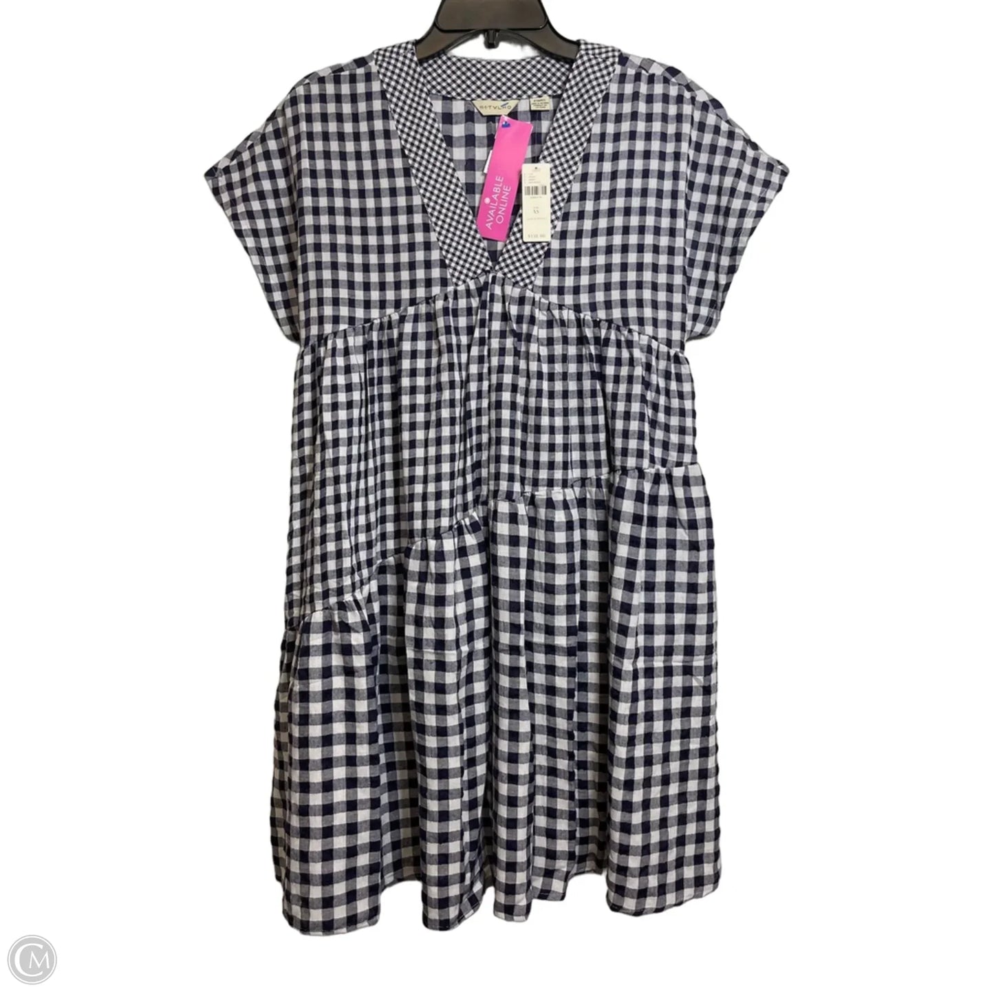Dress Casual Short By Anthropologie In Blue & White, Size: Xs