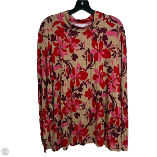 Top Long Sleeve By Liz Claiborne In Floral Print, Size: 1x