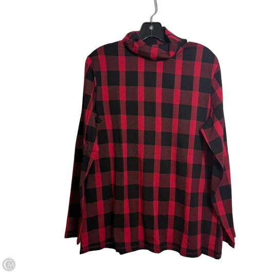 Top Long Sleeve By Christopher And Banks In Black & Red, Size: Xl