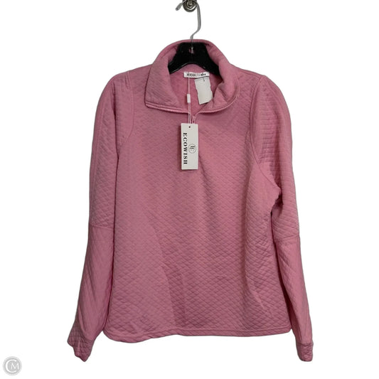 Athletic Top Long Sleeve Collar By Ecowish In Pink, Size: S