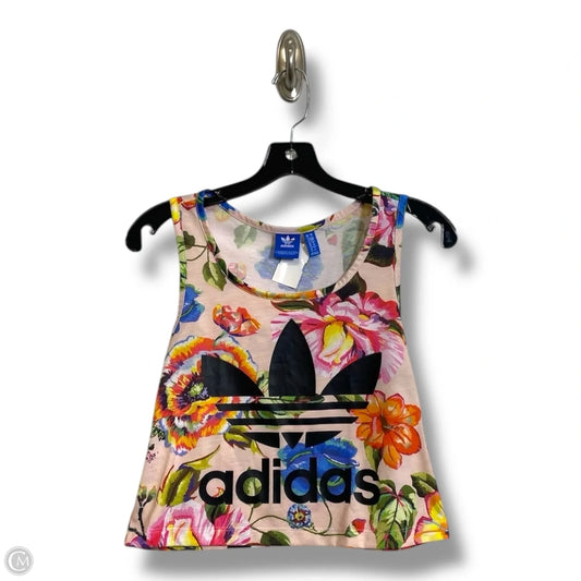 Athletic Tank Top By Adidas In Floral Print, Size: S