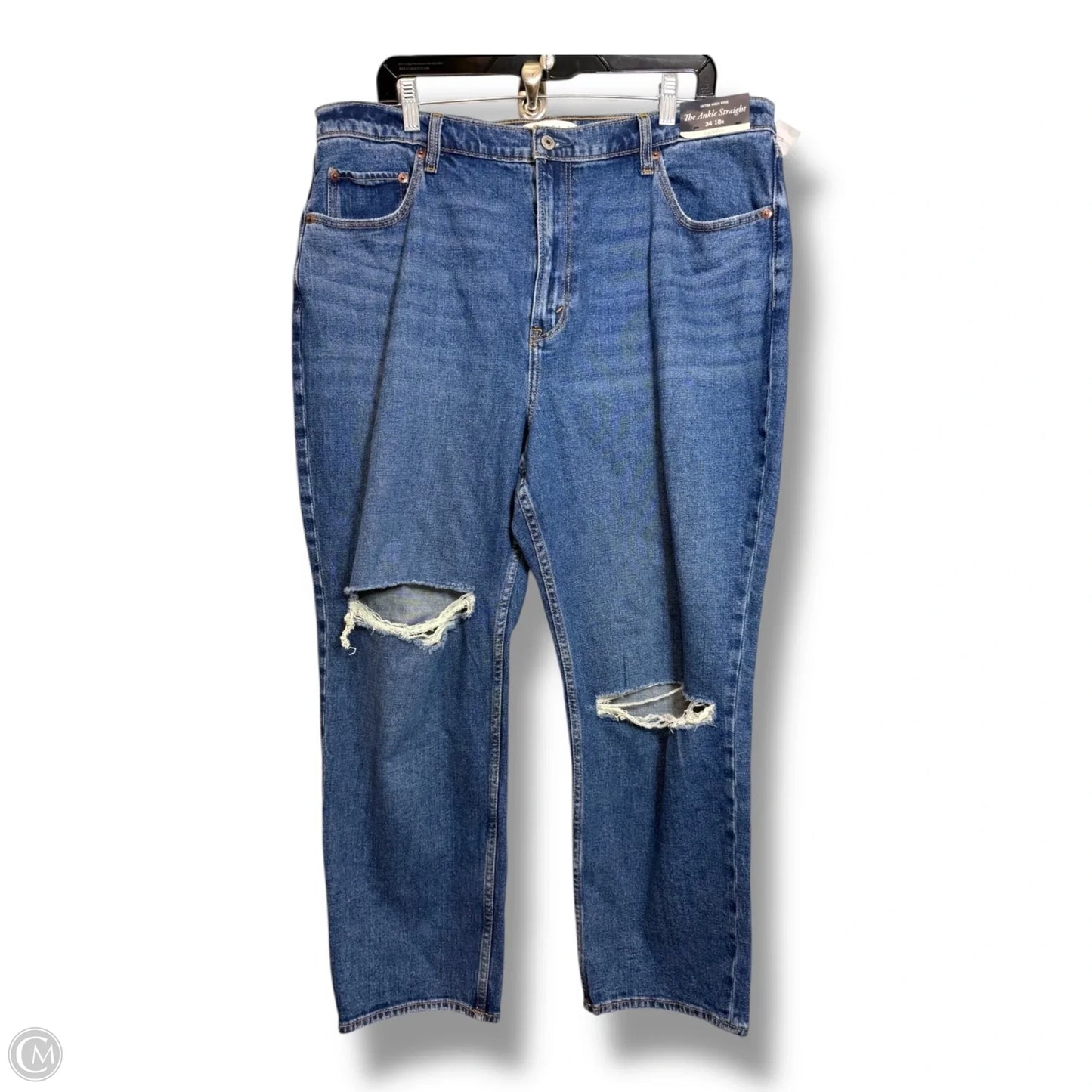 Jeans the ankle Straight By Abercrombie And Fitch In Blue Denim, Size: 18