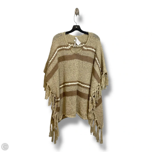 Poncho By Clothes Mentor In Tan, Size: Osfm