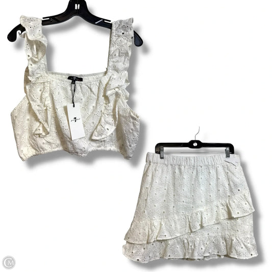 Skirt Set 2pc By 7 For All Mankind In White, Size: L