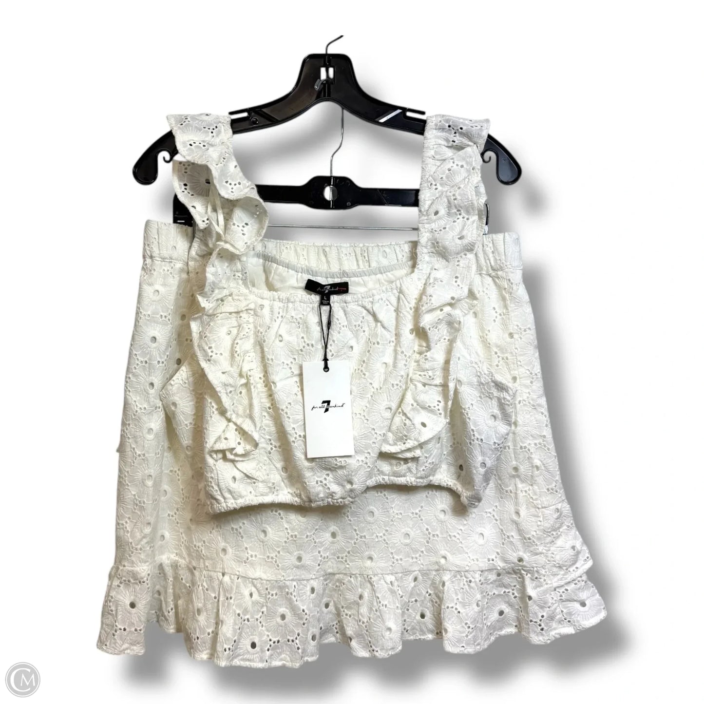 Skirt Set 2pc By 7 For All Mankind In White, Size: L