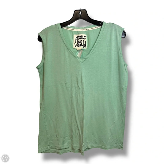 Top Sleeveless By Peace Love World In Green, Size: S