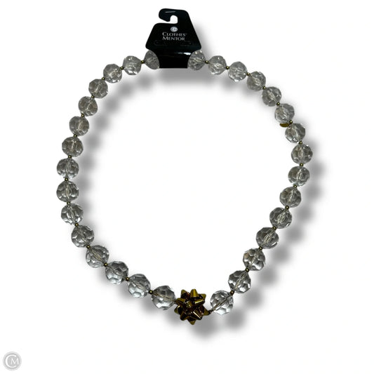 Statement Clear Faceted 21mm Bead Long Necklace With gold bow By Kate Spade