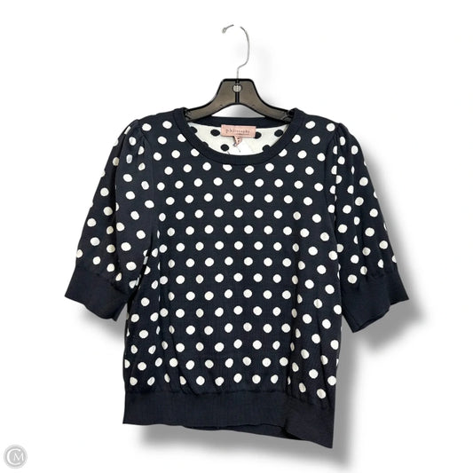 Top Short Sleeve By Philosophy In Polkadot Pattern, Size: M