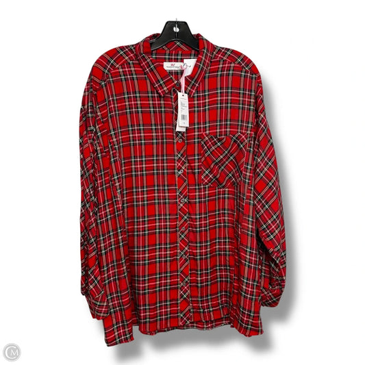 Top Long Sleeve By Vineyard Vines In Plaid Pattern, Size: 18