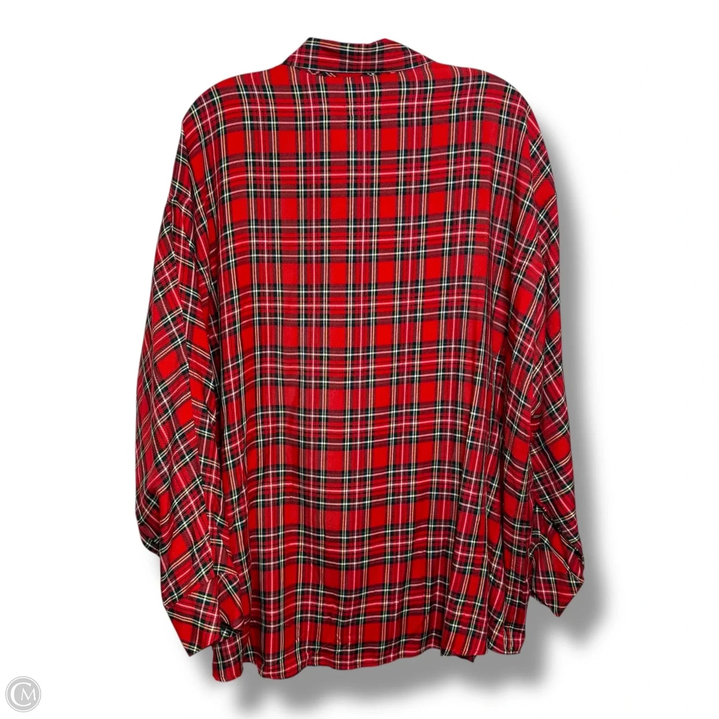 Top Long Sleeve By Vineyard Vines In Plaid Pattern, Size: 18