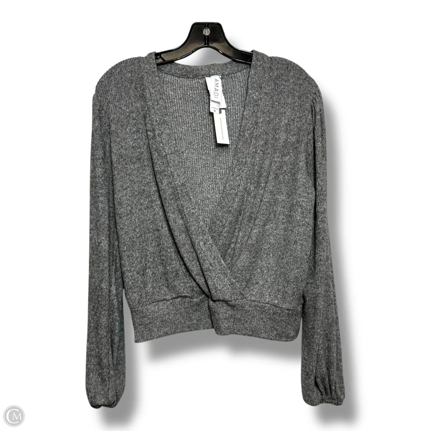 Top Long Sleeve By Anthropologie In Grey, Size: M