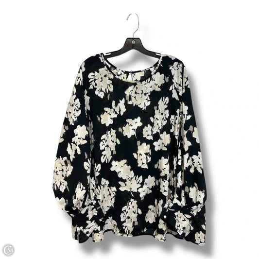 Blouse Long Sleeve By Maurices In Floral Print, Size: 3x
