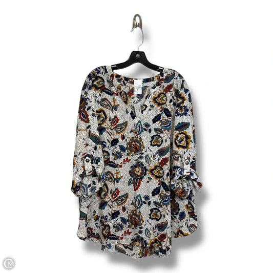 Blouse Long Sleeve By Maurices In Floral Print, Size: 3x